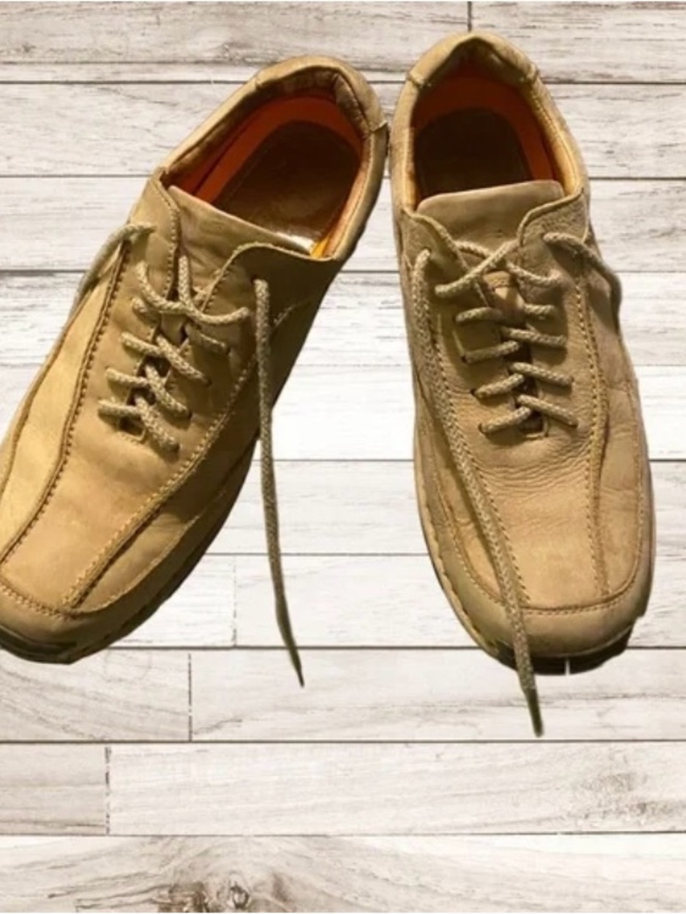 Men's Oxford Casual Leather Lace-Up Shoes in tan